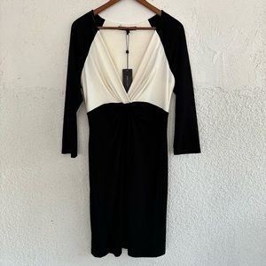 Nwt BCBGMAXAZRIA black and white knit dress long sleeve